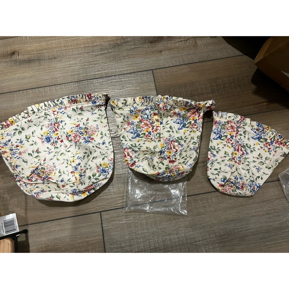 Longaberger Canister Basket liners LARGE MEDIUM SMALL SPRING FLORAL FABRIC HTF